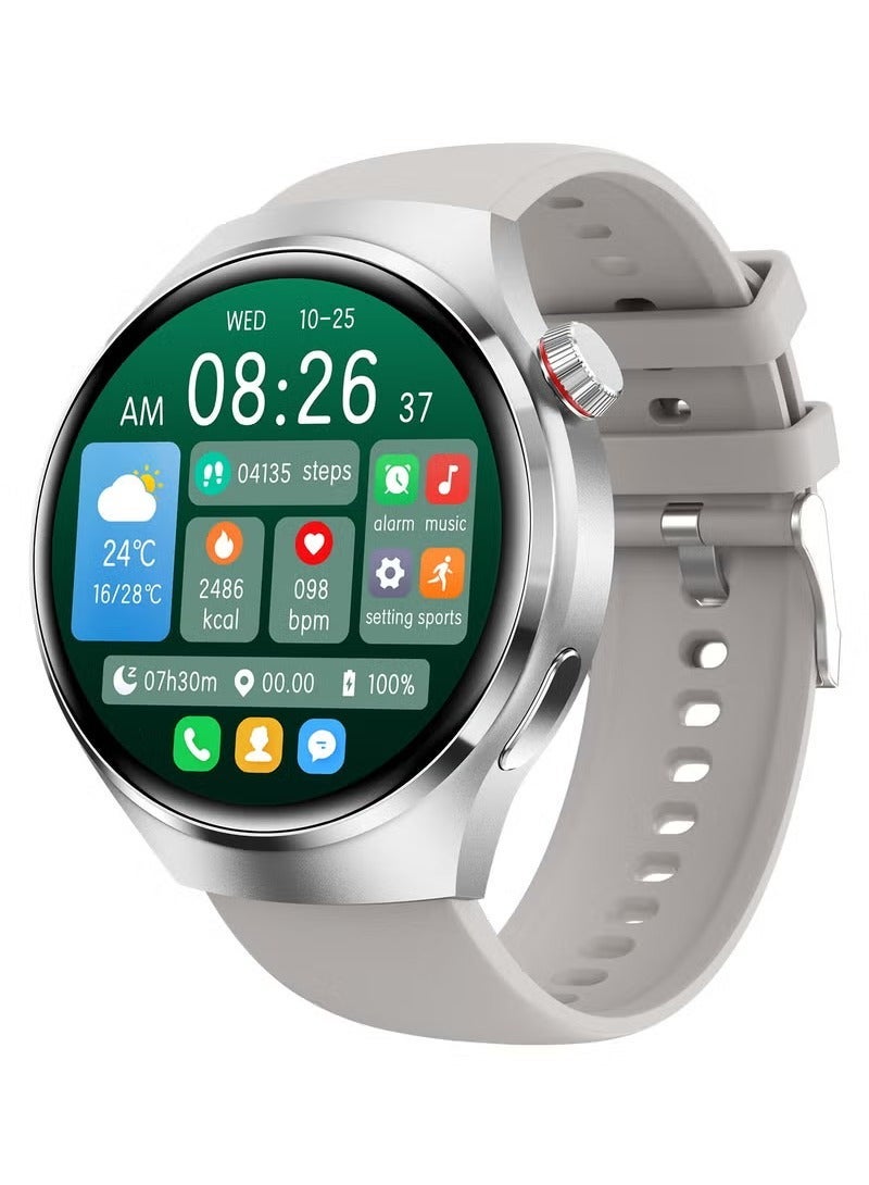 كالوبي ساعة ذكية SK38 Watch 4 PRO مع وظيفة اتصال بلوتوث (الرد/إجراء المكالمات)، ساعة تتبع اللياقة البدنية مع وظيفة مراقبة النوم، مناسبة لهاتف iPhone/Android، مقاومة للماء IP68بوصة وزجاج منحني-فضي - Image 4